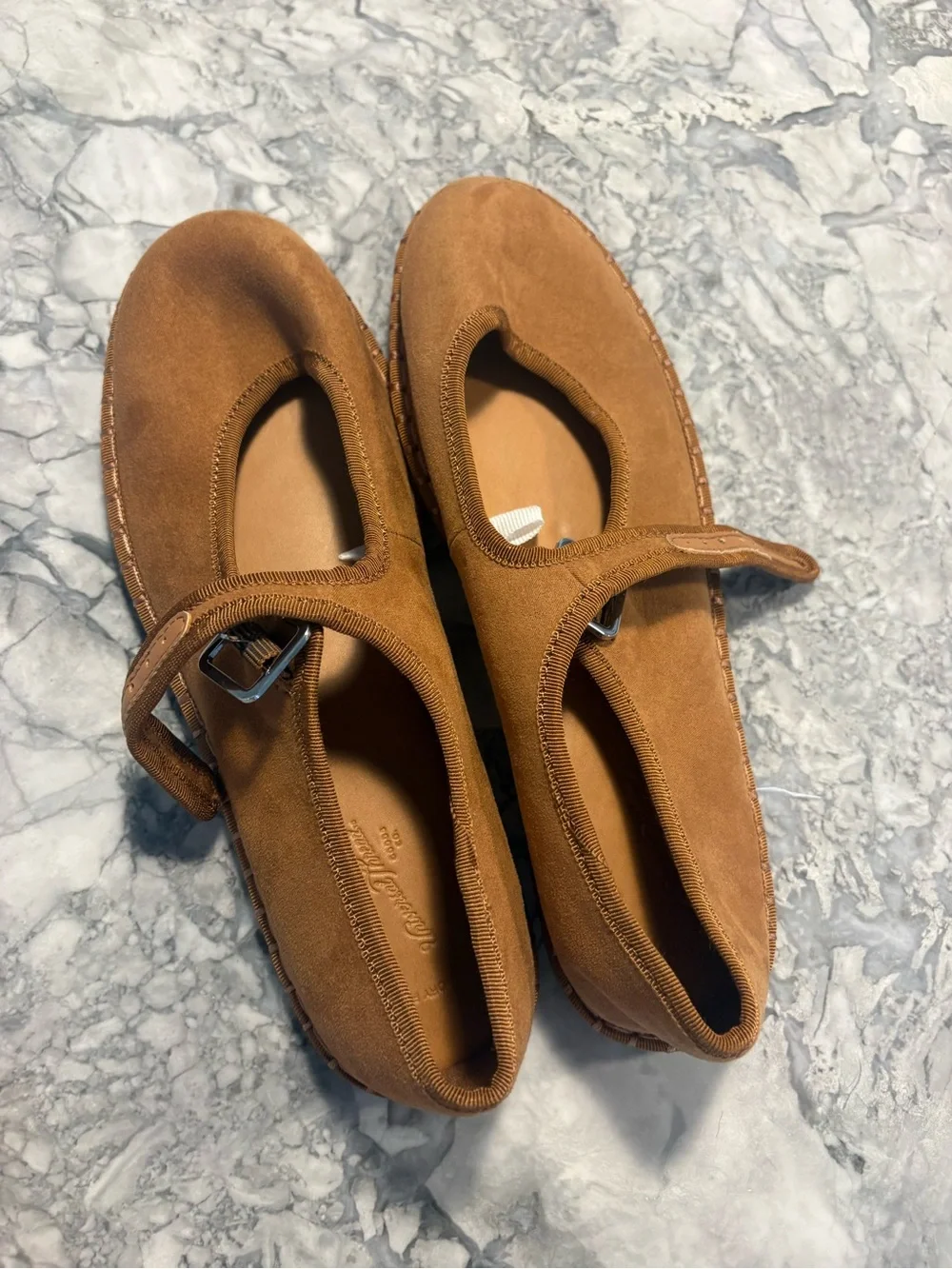 New Target Women's Suede Mary Jane Flats in Brown